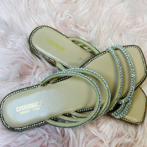 Silver Cream Rhinestone Sandals - Picture 5 of 5